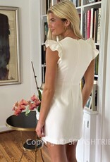 Whisper Square Neck Flutter Sleeve Mini Dress