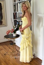 Eva Chiffon Cami Strap Ruffle Maxi Dress