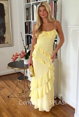 Eva Chiffon Cami Strap Ruffle Maxi Dress
