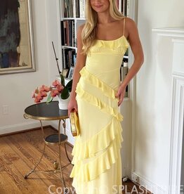 Eva Chiffon Cami Strap Ruffle Maxi Dress