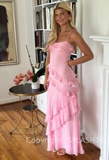 Eva Chiffon Cami Strap Ruffle Maxi Dress