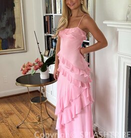 Eva Chiffon Cami Strap Ruffle Maxi Dress