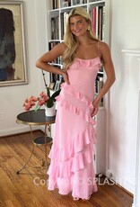 Eva Chiffon Cami Strap Ruffle Maxi Dress