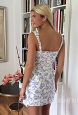 Floral Jacquard Pocket Flaps Mini Dress