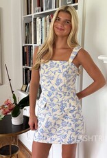 Floral Jacquard Pocket Flaps Mini Dress