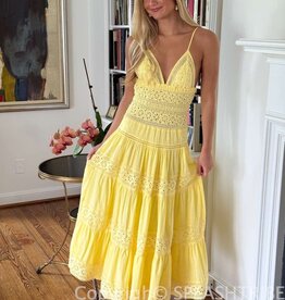 Floral Embossed Lace Solid Midi Dress