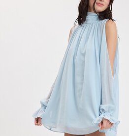 Celine Chiffon Long Sleeve Flowy Mini Dress