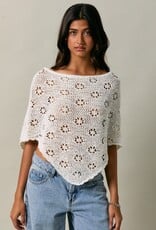 Openwork Detail Sweater Poncho