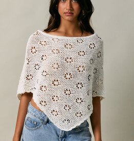 Openwork Detail Sweater Poncho