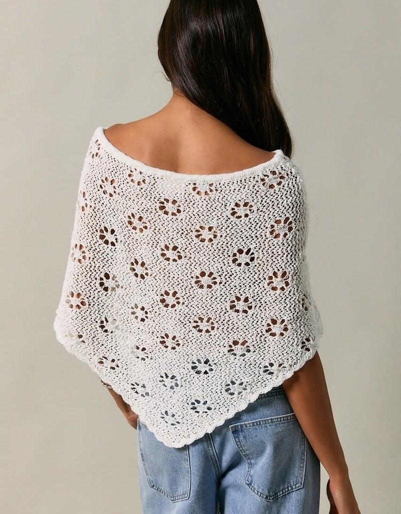 Openwork Detail Sweater Poncho