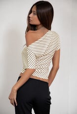 Fernanda Striped Off Shoulder Crop Top