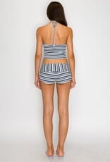Riley Striped Halter Top and Micro Short Set
