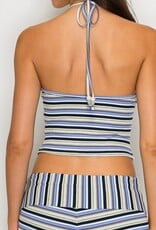 Riley Striped Halter Top and Micro Short Set