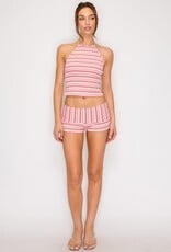 Riley Striped Halter Top and Micro Short Set