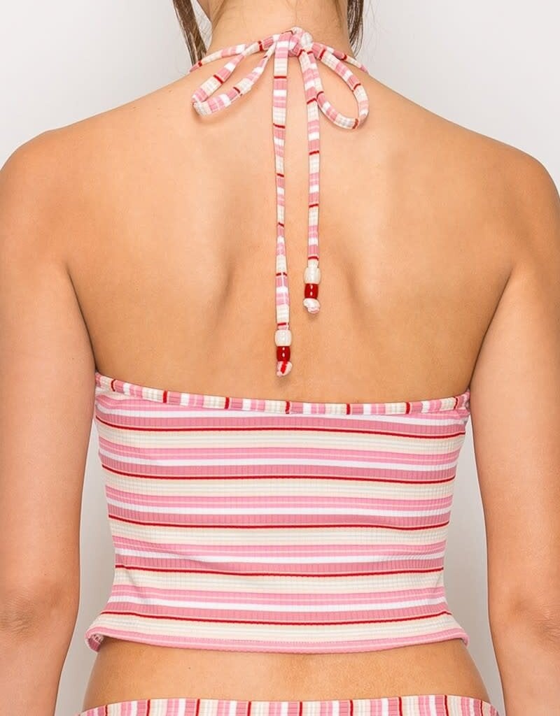 Riley Striped Halter Top and Micro Short Set