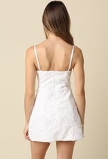 Embroidered Floral Square Neck Mini Dress