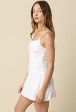 Embroidered Floral Square Neck Mini Dress