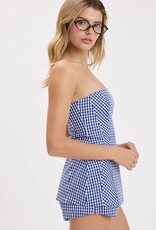 Gingham Strapless A Line Top & Short Set