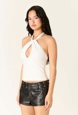 Twist Keyhole Cutout Halter Top