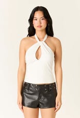 Twist Keyhole Cutout Halter Top
