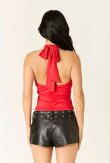 Twist Keyhole Cutout Halter Top