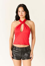 Twist Keyhole Cutout Halter Top