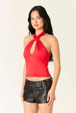 Twist Keyhole Cutout Halter Top