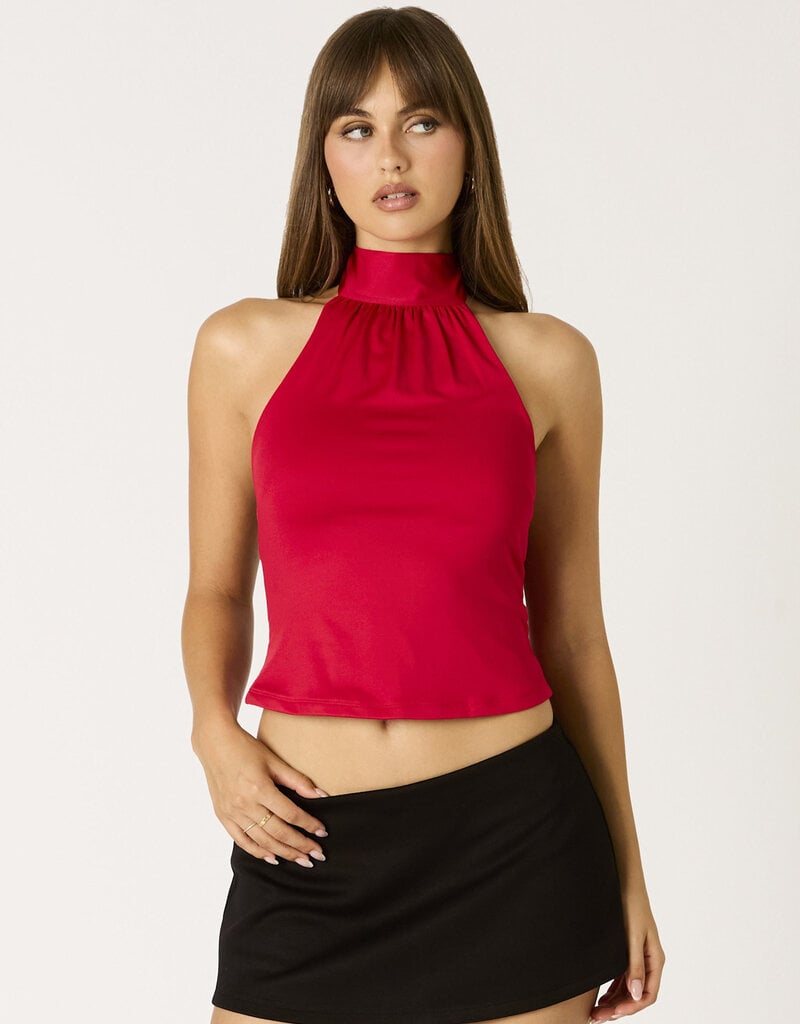 Ruched Neck Halter Top