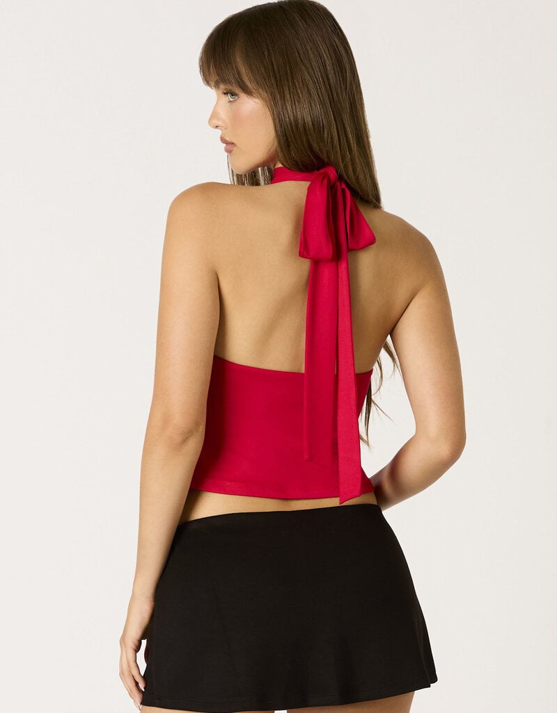 Ruched Neck Halter Top