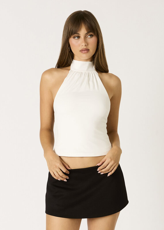 Ruched Neck Halter Top