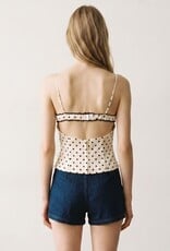 Peekaboo Lace Trim Polka Dot Cami Top
