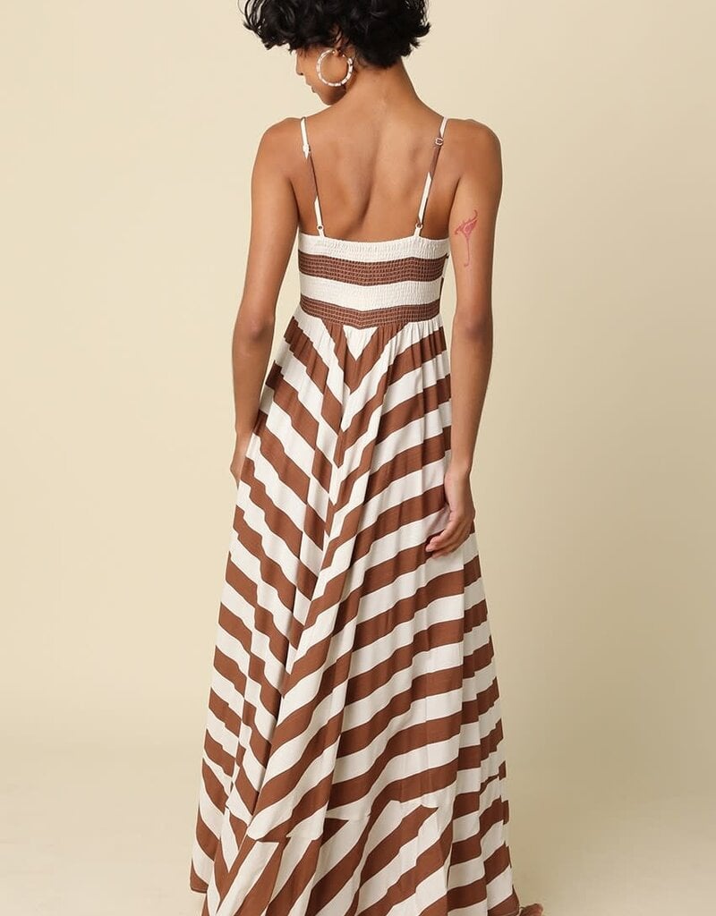 Audrey Cami Strap Striped Maxi Dress