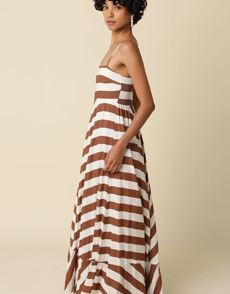 Audrey Cami Strap Striped Maxi Dress