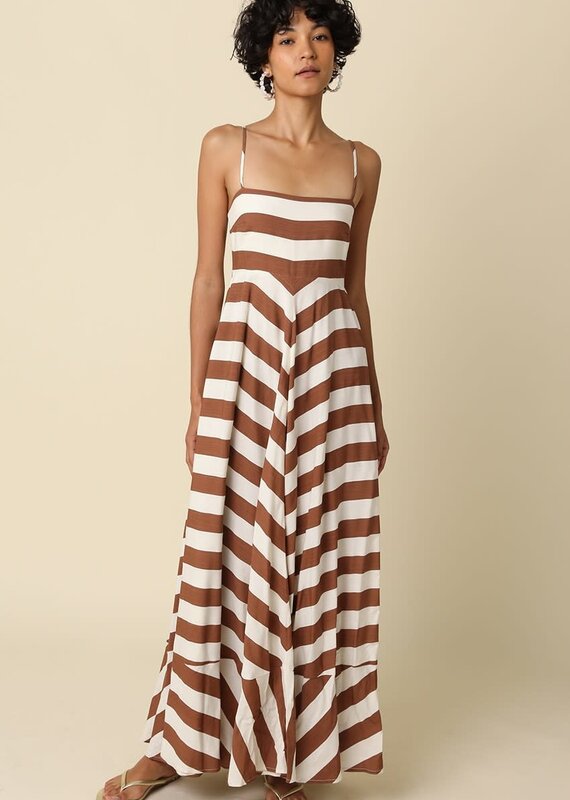 Audrey Cami Strap Striped Maxi Dress
