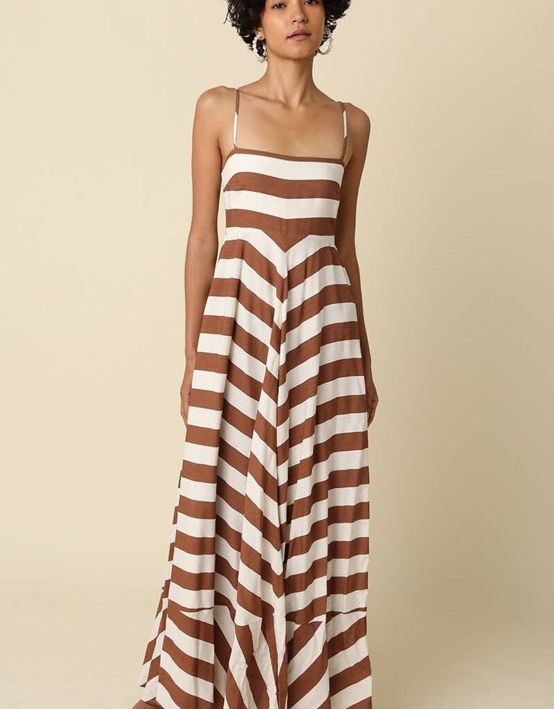 Audrey Cami Strap Striped Maxi Dress