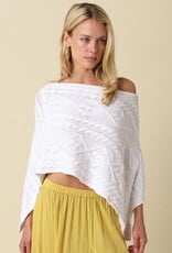 Textured Cable Knit Poncho Top