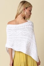 Textured Cable Knit Poncho Top