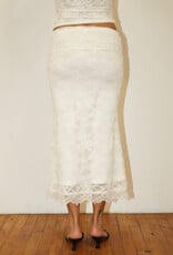 Danielle Ruched Lace Midi Skirt