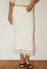 Danielle Ruched Lace Midi Skirt