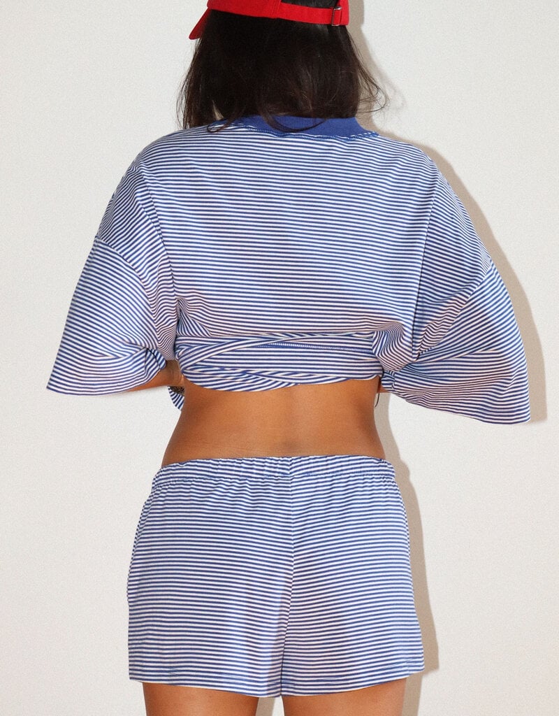 Madison Striped Drawstring Shorts