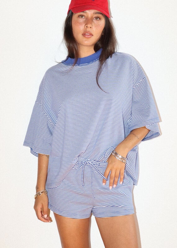 Madison Striped Drawstring Shorts