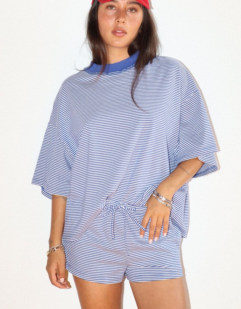 Madison Striped Drawstring Shorts