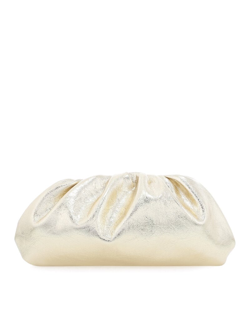 Billini Kyla Clutch Bag Gold Metallic Crinkle