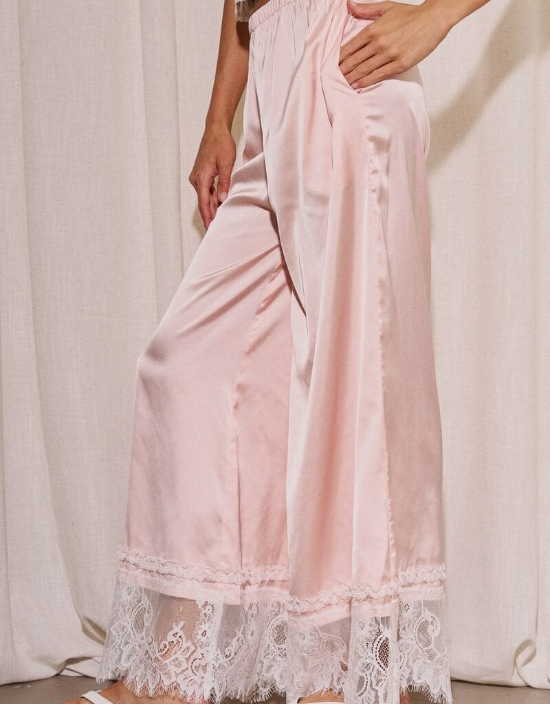 Daphne Satin Lace Trim Pants