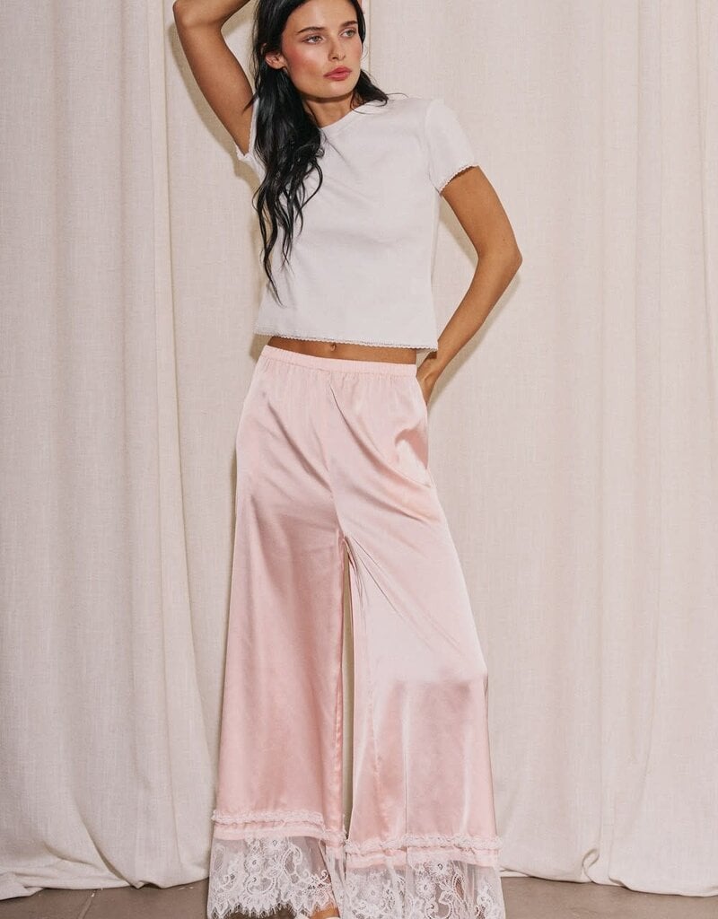 Daphne Satin Lace Trim Pants