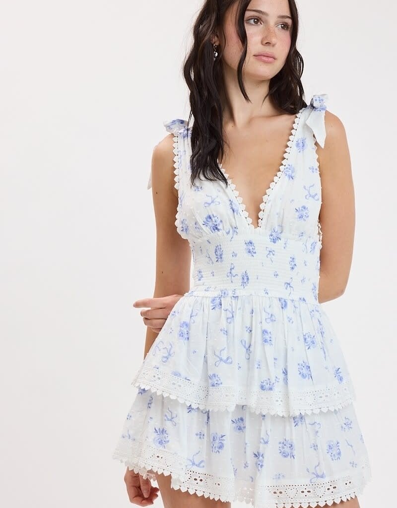 Thick Tie Strap Tiered Mini Dress
