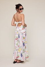 Vintage Fruit Strapless Tie Back Maxi Dress