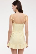 Linen Double Ruffle Mini Dress