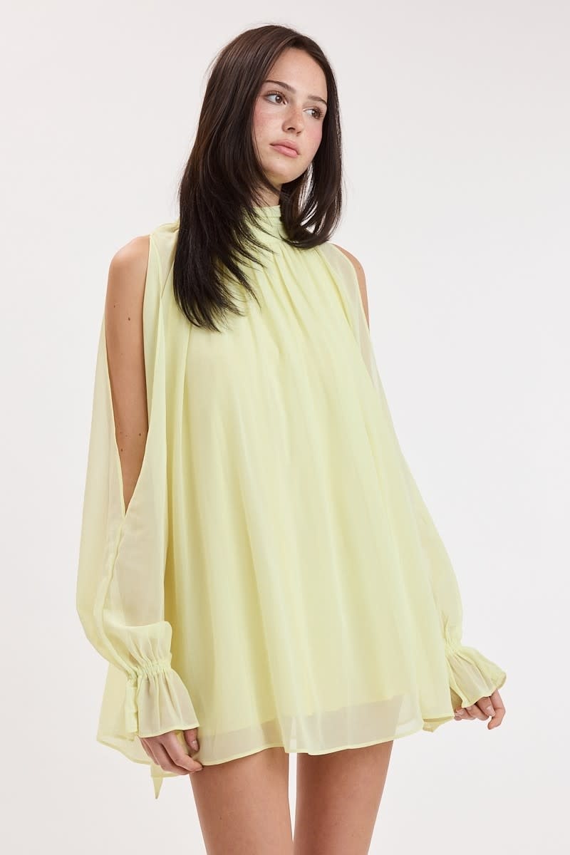 mini yellow flowy dress Trendy Yellow Lemon Print Mini Dress | Cute Women's Dresses