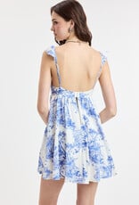 Peaceful Lodge Bra Cup Ruffle Shoulder Mini Dress